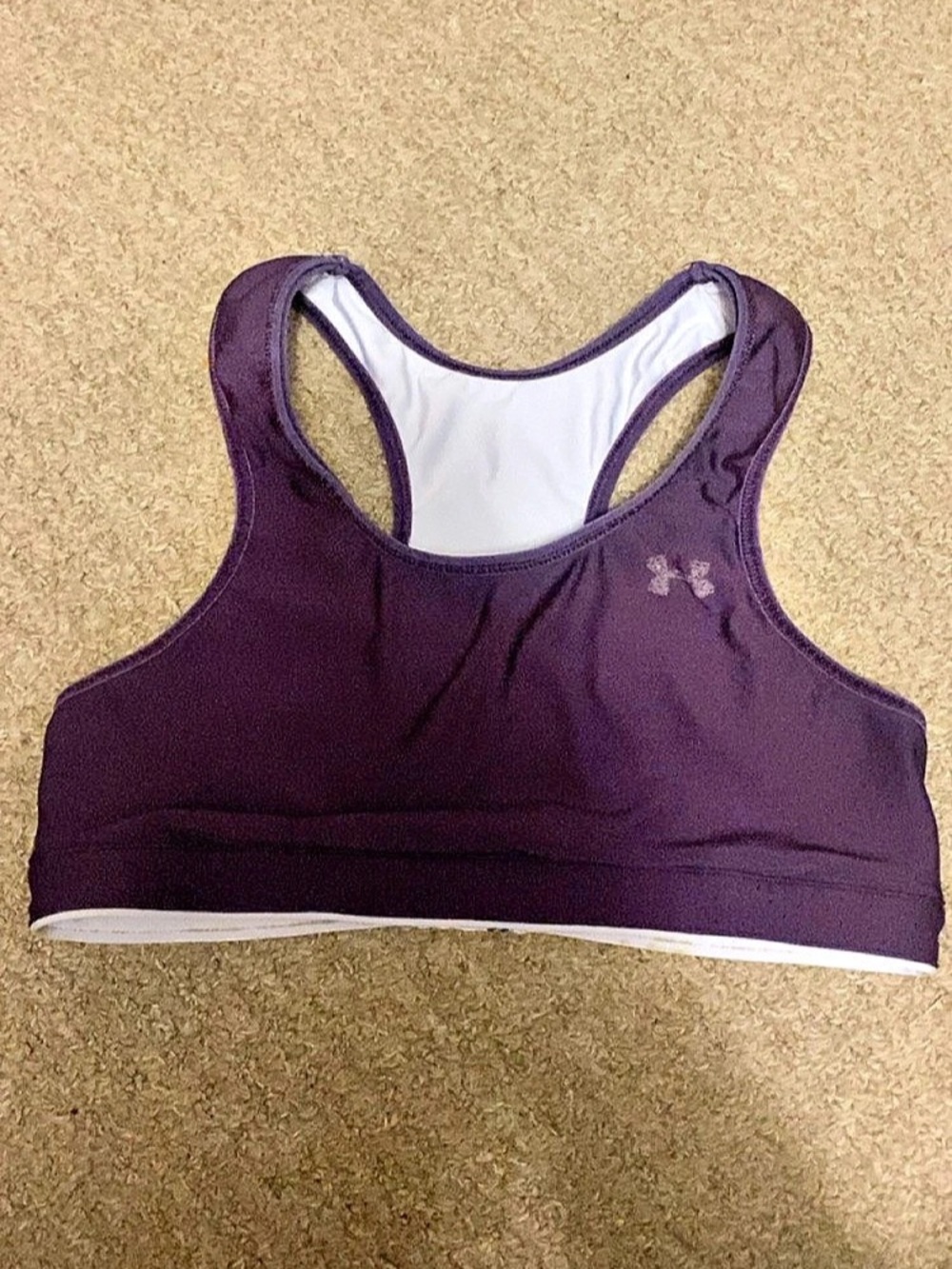 Size Youth M Under Armour Crossback Mid Sports Bra Purple